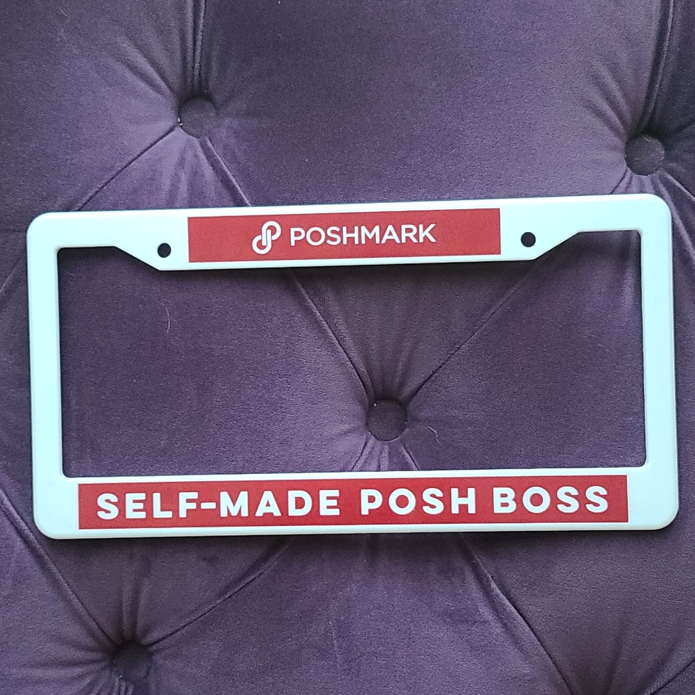 White Poshmark License Plate